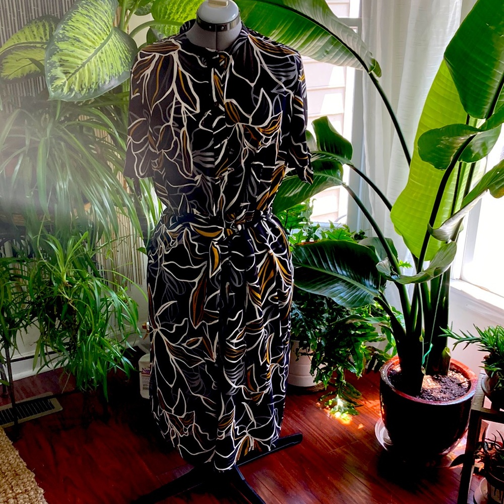 Who What Where Shirt Dress BLK patterned Sz xxl